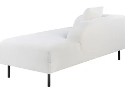 Left Hand Boucle Chaise Lounge White Le Crau