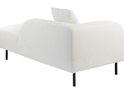 Left Hand Boucle Chaise Lounge White Le Crau