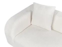 Left Hand Boucle Chaise Lounge White Le Crau