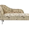 Left Hand Chaise Lounge Print Beige Nimes