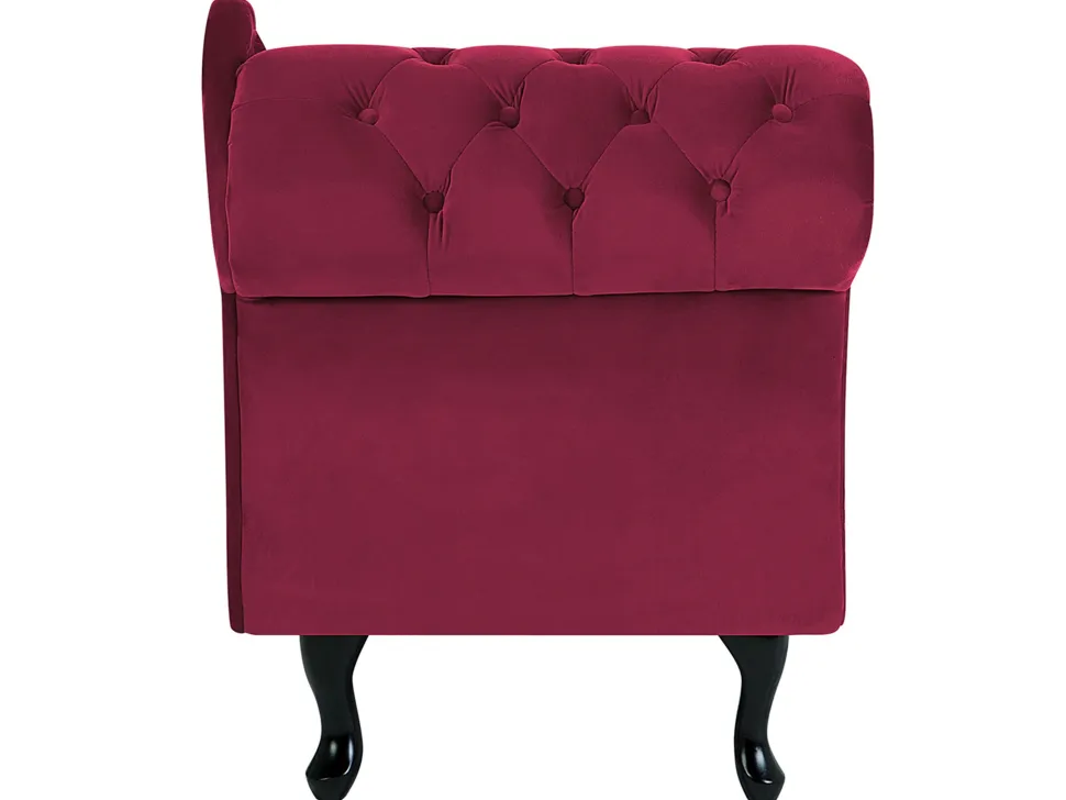 Left Hand Chaise Lounge Velvet Burgundy Nimes