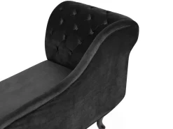 Left Hand Chaise Lounge Velvet Black Nimes