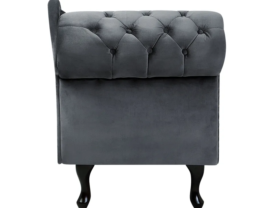 Left Hand Chaise Lounge Velvet Grey Nimes