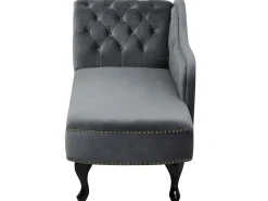 Left Hand Chaise Lounge Velvet Grey Nimes
