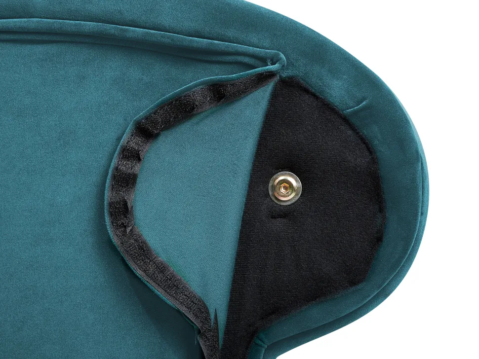Left Hand Chaise Lounge Velvet Teal Nimes