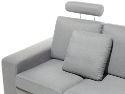 Left Hand Corner Fabric Sofa Light Grey Stockholm