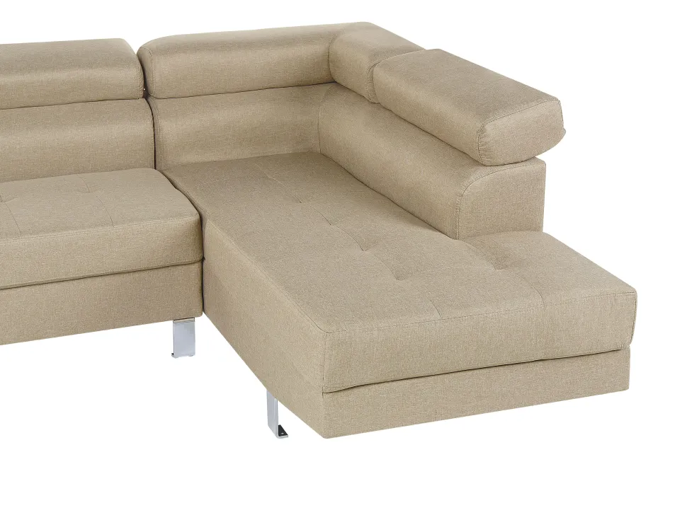 Left Hand Corner Fabric Sofa Beige Norrea
