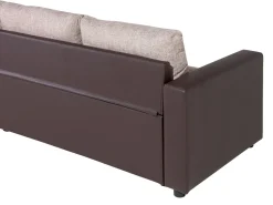 Left Hand Corner Fabric Sofa Bed Beige Tampere