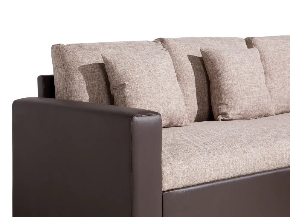 Left Hand Corner Fabric Sofa Bed Beige Tampere