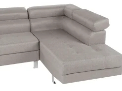 Left Hand Corner Fabric Sofa Light Grey Norrea
