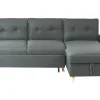 Left Hand Corner Sofa Bed With Storage Dark Grey Flakk