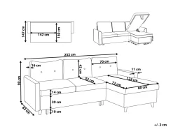 Left Hand Corner Sofa Bed With Storage Dark Grey Flakk