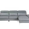 Left Hand Corner Sofa Leather Grey Farila