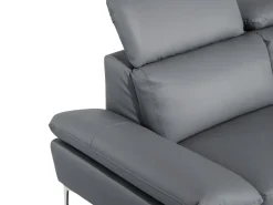 Left Hand Corner Sofa Leather Grey Farila