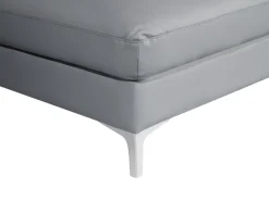 Left Hand Corner Sofa Leather Grey Farila