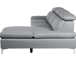 Left Hand Corner Sofa Leather Grey Farila