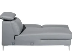 Left Hand Corner Sofa Leather Grey Farila