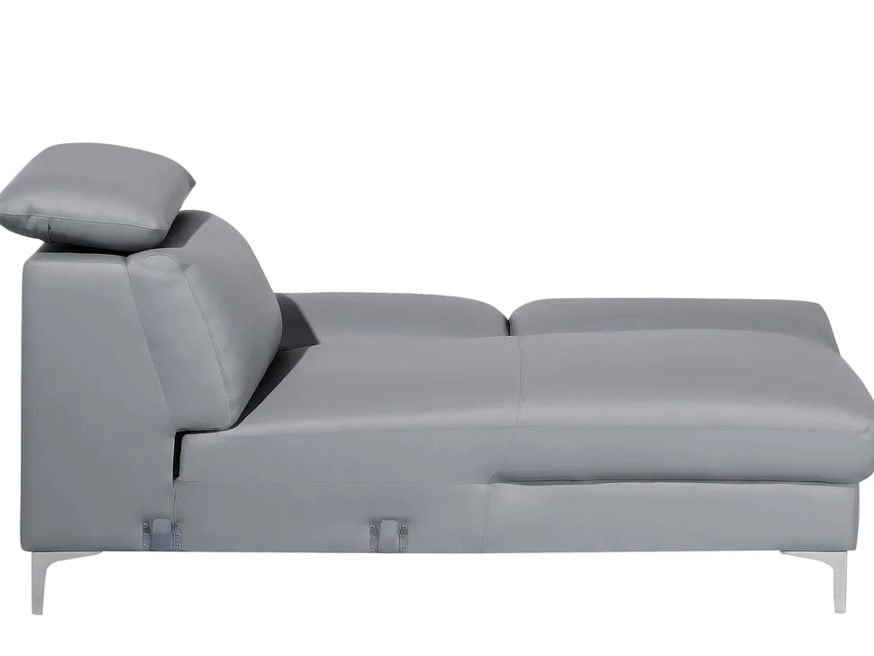 Left Hand Corner Sofa Leather Grey Farila