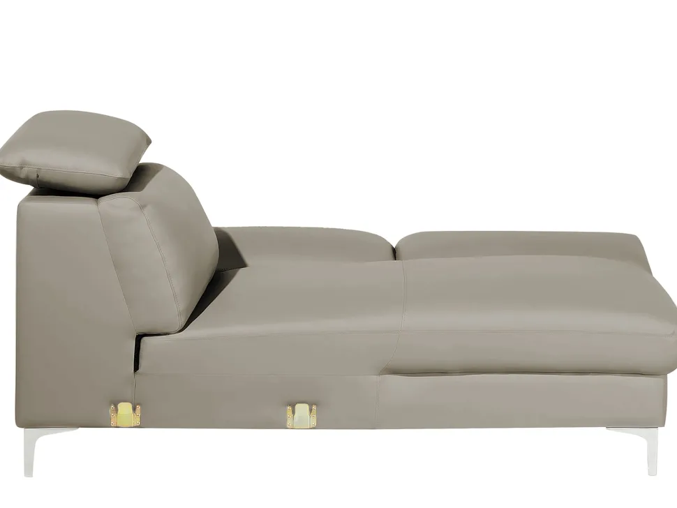 Left Hand Corner Sofa Leather Taupe Beige Farila