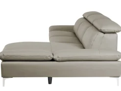 Left Hand Corner Sofa Leather Taupe Beige Farila