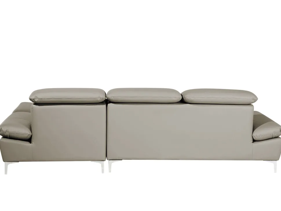 Left Hand Corner Sofa Leather Taupe Beige Farila