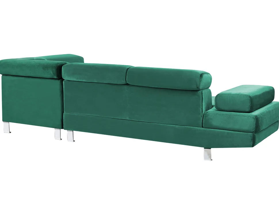 Left Hand Corner Velvet Sofa Green Norrea