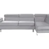 Left Hand Corner Velvet Sofa Grey Norrea