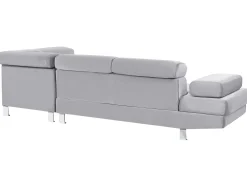 Left Hand Corner Velvet Sofa Grey Norrea