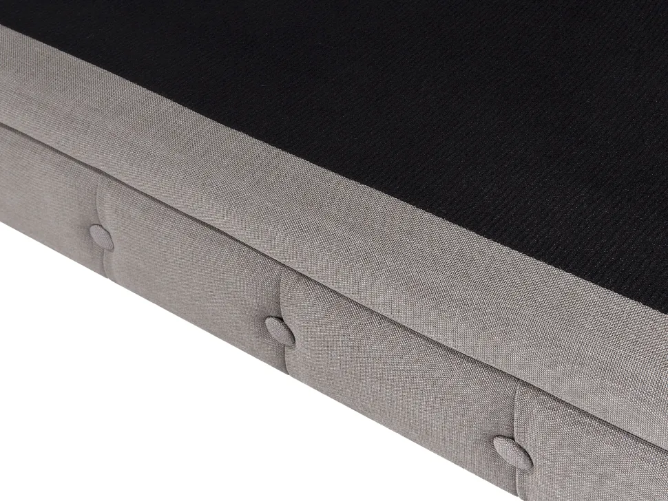 Left Hand Fabric Corner Sofa Beige Chesterfield