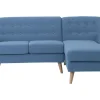 Left Hand Fabric Corner Sofa Blue Motala