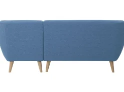 Left Hand Fabric Corner Sofa Blue Motala