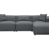 Left Hand Fabric Corner Sofa Dark Grey Dolva