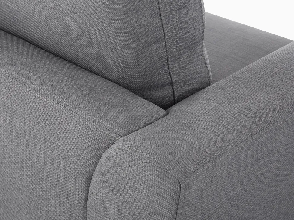 Left Hand Fabric Corner Sofa With Ottoman Light Grey Oslo