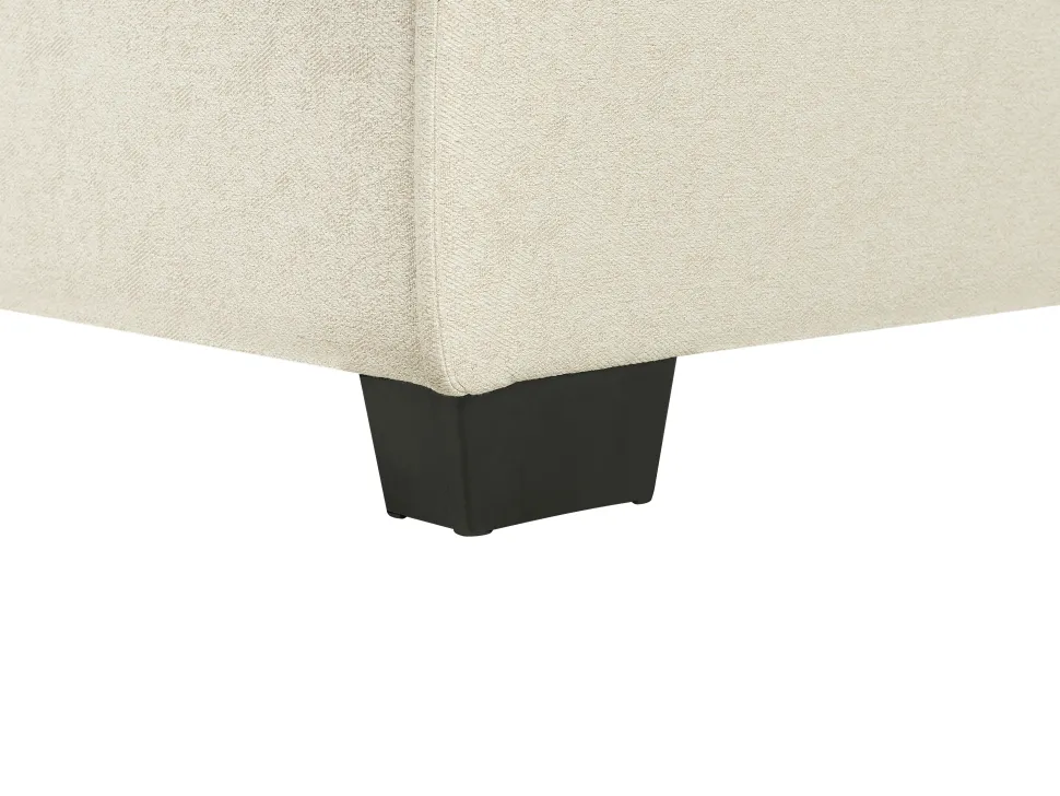 Left Hand Fabric Corner Sofa Bed Beige Romedal