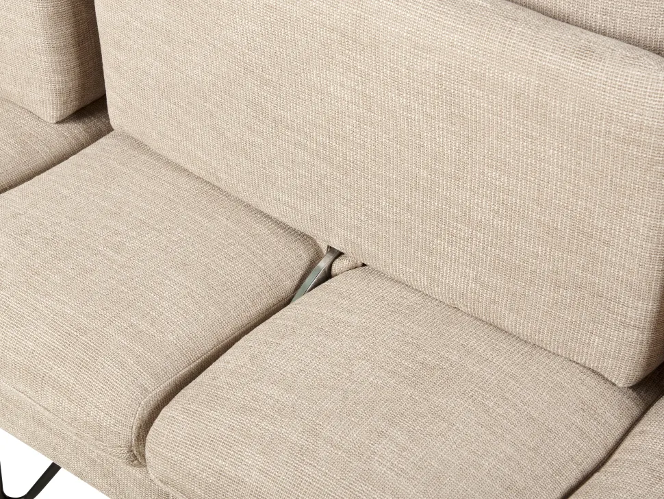Left Hand Fabric Corner Sofa Beige Sersan