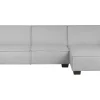Left Hand Fabric Corner Sofa Bed Light Grey Romedal