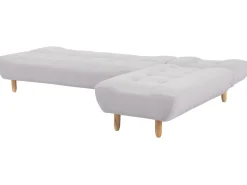 Left Hand Fabric Corner Sofa Bed Light Grey Alsten