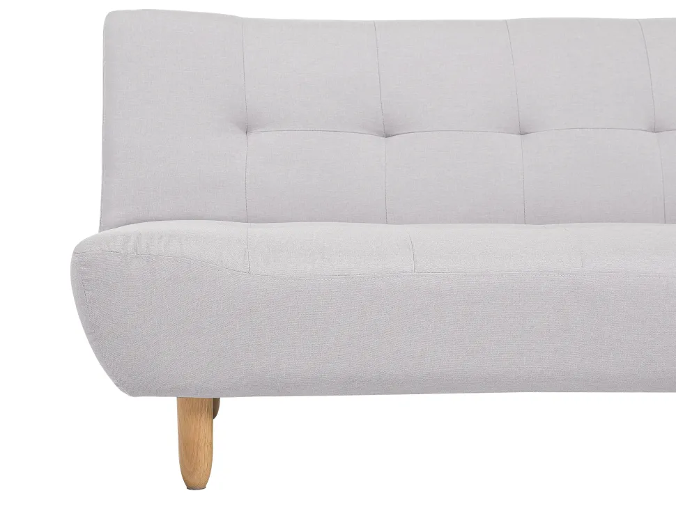 Left Hand Fabric Corner Sofa Bed Light Grey Alsten