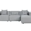 Left Hand Fabric Corner Sofa Grey Dolva