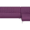Left Hand Fabric Corner Sofa Purple Aberdeen