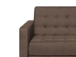 Left Hand Fabric Corner Sofa With Ottoman Brown Aberdeen