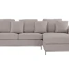 Left Hand Fabric Corner Sofa Beige Oslo