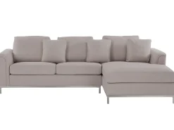 Left Hand Fabric Corner Sofa Beige Oslo