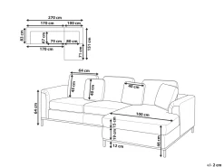 Left Hand Fabric Corner Sofa Beige Oslo