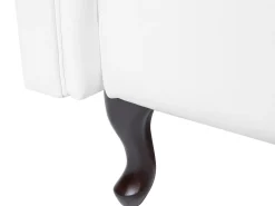Left Hand Faux Leather Chaise Lounge White Lattes
