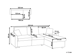 Left Hand Faux Leather Corner Sofa Bed With Storage Black Ogna