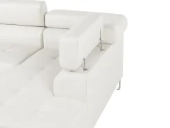Left Hand Faux Leather Corner Sofa White Norrea