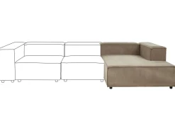 Left Hand Jumbo Cord Chaise Lounge Brown Aprica