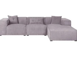 Left Hand Jumbo Cord Corner Sofa Grey Dolva