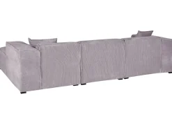 Left Hand Jumbo Cord Corner Sofa Grey Dolva